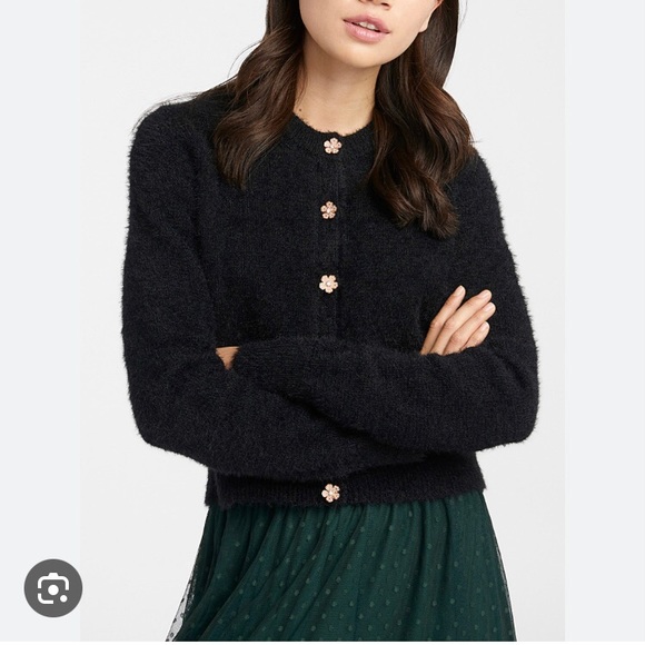 Amazing vintage fuzzy sparkly cardigan by Studio Holt Renfrew size Small - Picture 13 of 14